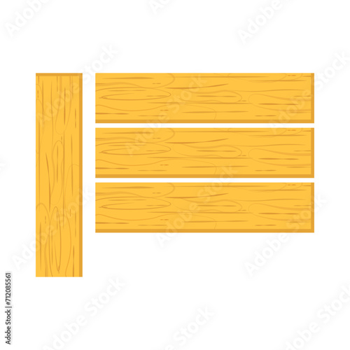 Realistic vector illustration of wooden planks isolated on white background. Set of light and dark brown wooden boards, gray for signage design.