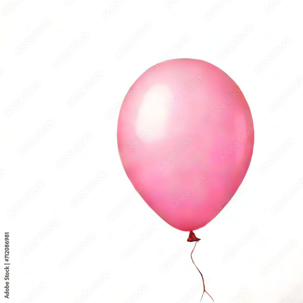 pink balloon isolated on white