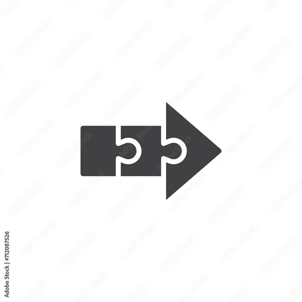 Puzzle pieces arrow vector icon