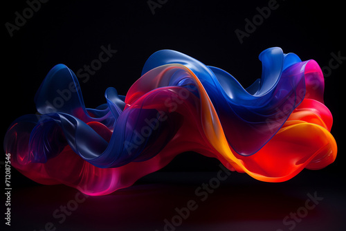 Graphic resources of colorful goo, smoke, mist, cloud or dye, paint floating in water or levitating in air. Abstract, minimalist and surreal background with copy space