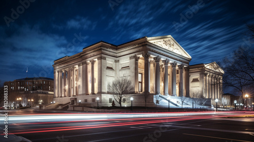 A grand neoclassical museum in Washington D.C. under a blue sky photo