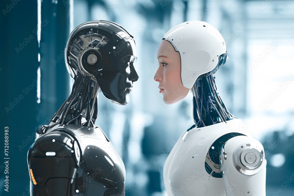 Robot couple in love Robot couple in love