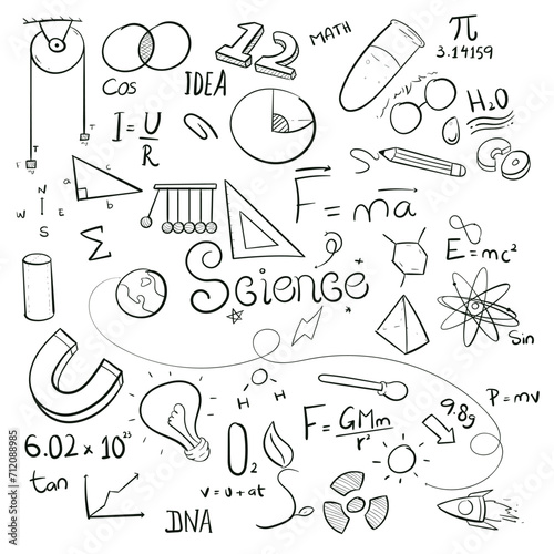 Hand Drawn Science education Scrabble Doodle Vector Hand drawn doodles icon 