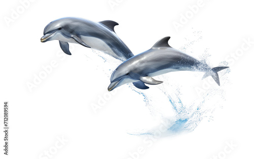 Graceful Leaps in Crystal Clear Waters on White or PNG Transparent Background