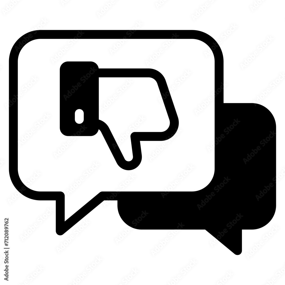 bad review, thumb down with speech bubble bad review, thumb down with speech bubble