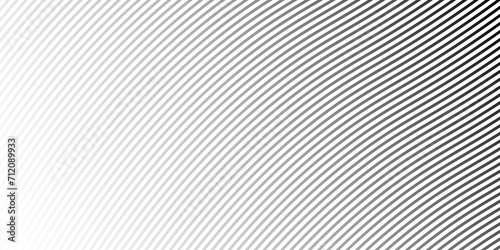 Diagonal lines halftone effect. Abstract black and white background with curve lines and waves. photo