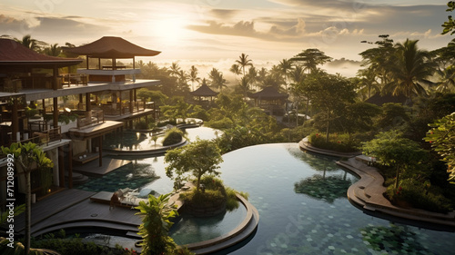 A sprawling luxury spa resort in Bali tranquil in summer