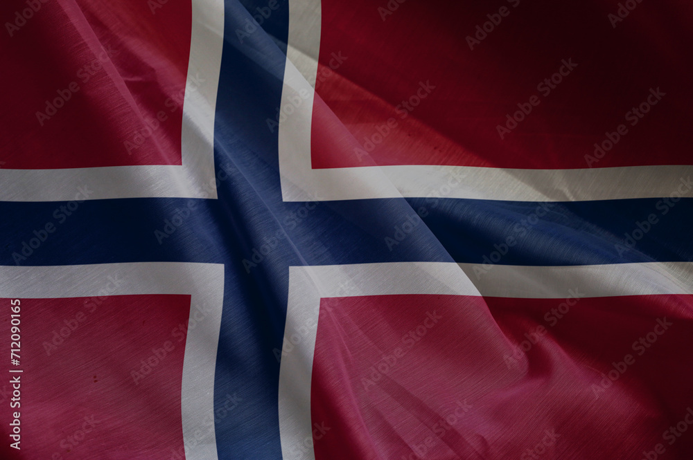Fototapeta premium wavy silky flag of NORWAY