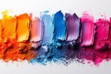 thick pastel brush strokes in different colours on a white background