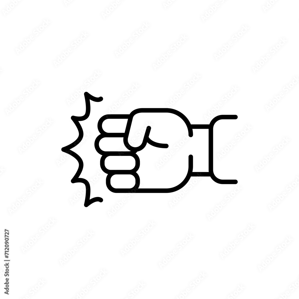 Punching outline icons, minimalist vector illustration ,simple transparent graphic element .Isolated on white background