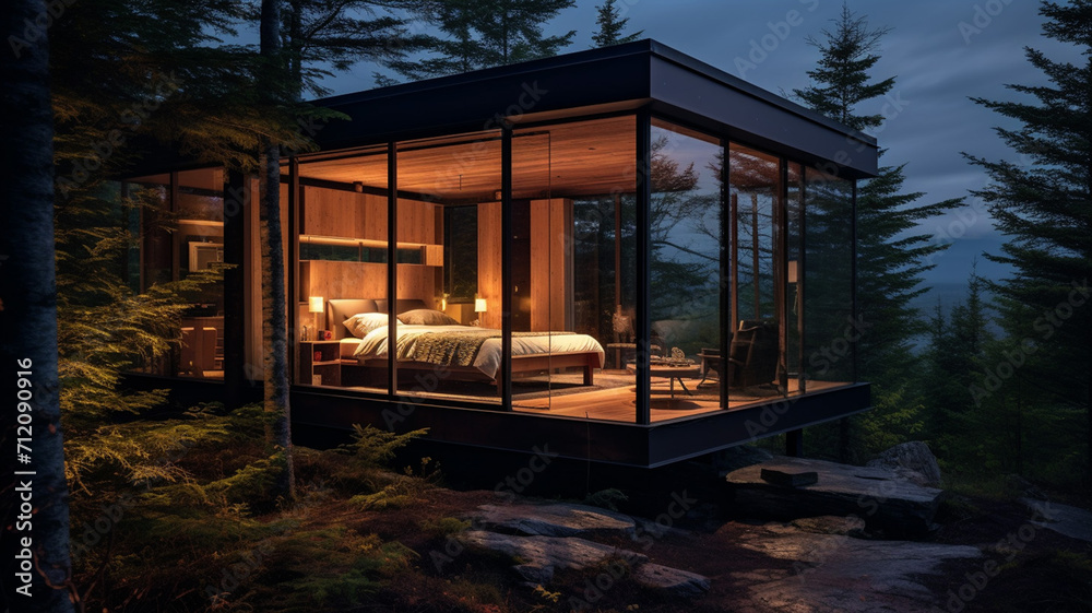 Canadian Wilderness Cabin A minimalist off-grid cabinet outdoor