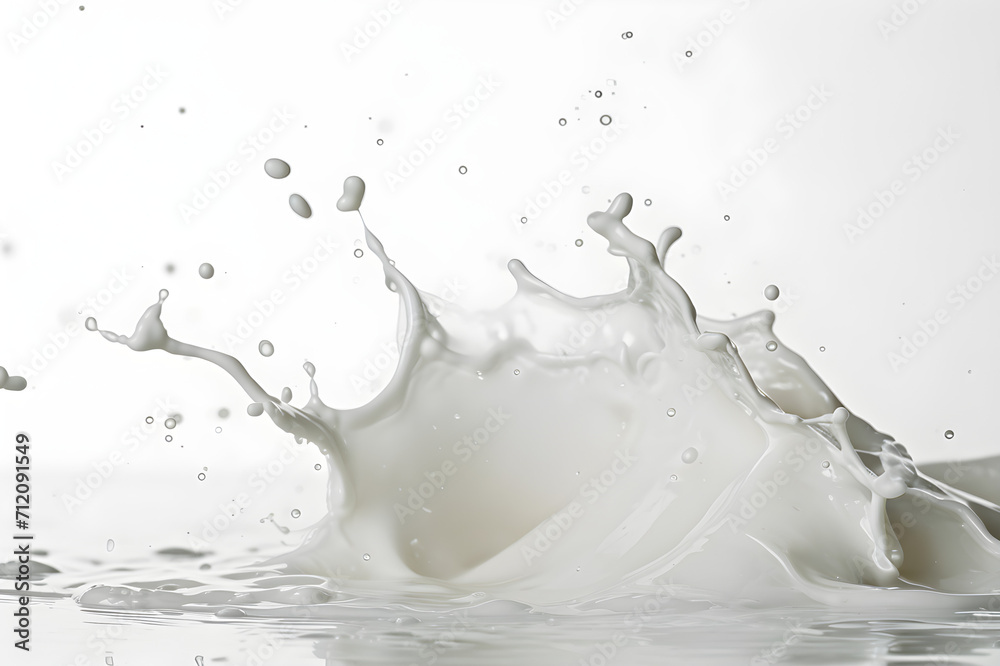 milk splash studio shot on white background