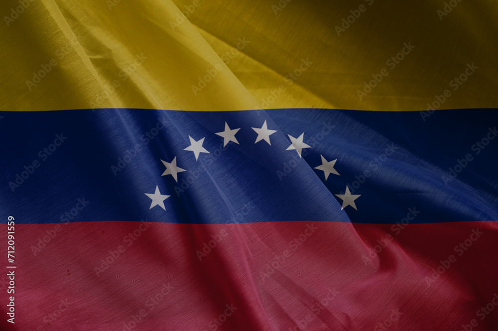 Naklejka premium wavy silky flag of VENEZUELA