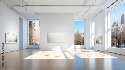 New York Art Gallery A contemporary gallery with a minimalist design