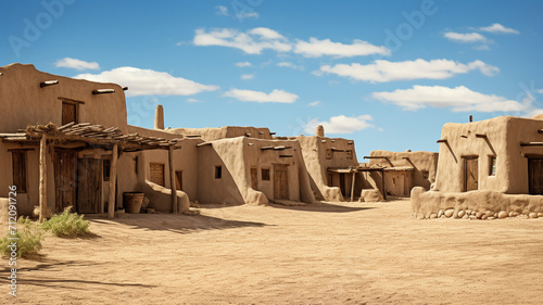 New Mexico Adobe Pueblo This traditional pueblo feat historic building photo