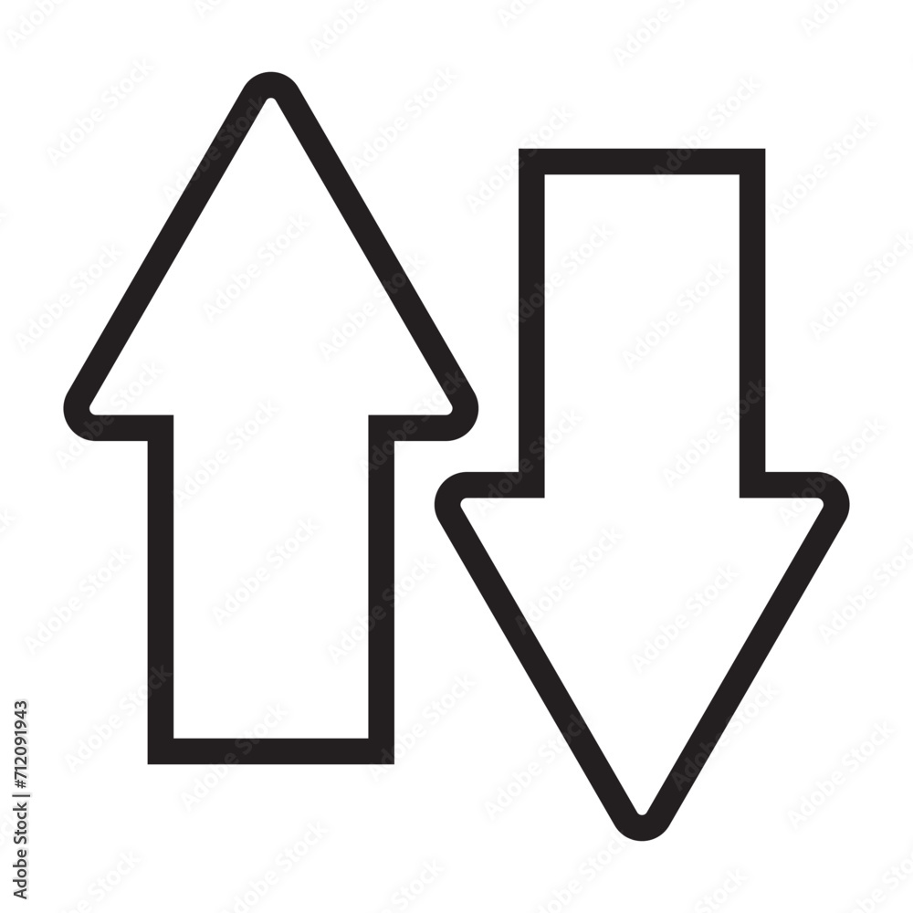 Simple up and down arrows. Upward, downward arrows in black colour. Used in various webs ,templeates etc. Isolated in white background in eps 10. Simple up and down arrows. Upward, downward arrows in black colour. Used in various webs ,templeates etc. Isolated in white background in eps 10.
