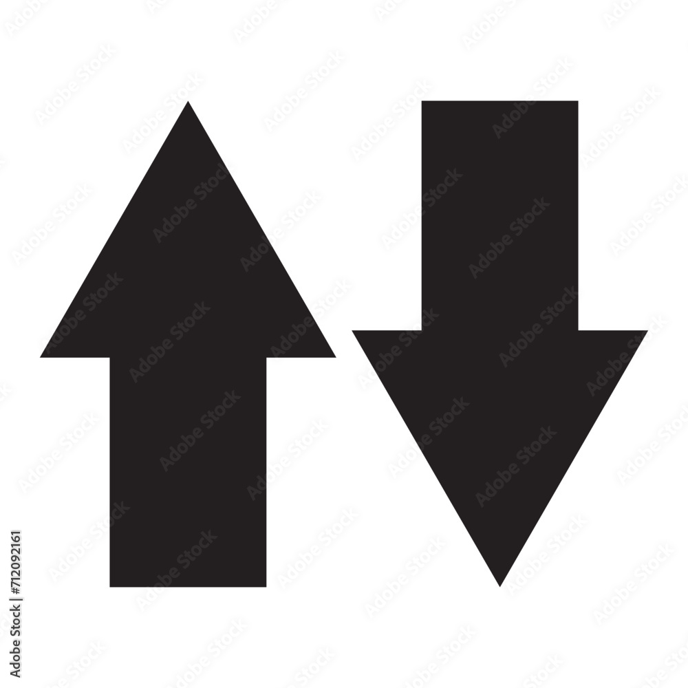 Simple up and down arrows. Upward, downward arrows in black colour. Used in various webs ,templeates etc. Isolated in white background in eps 10. Simple up and down arrows. Upward, downward arrows in black colour. Used in various webs ,templeates etc. Isolated in white background in eps 10.