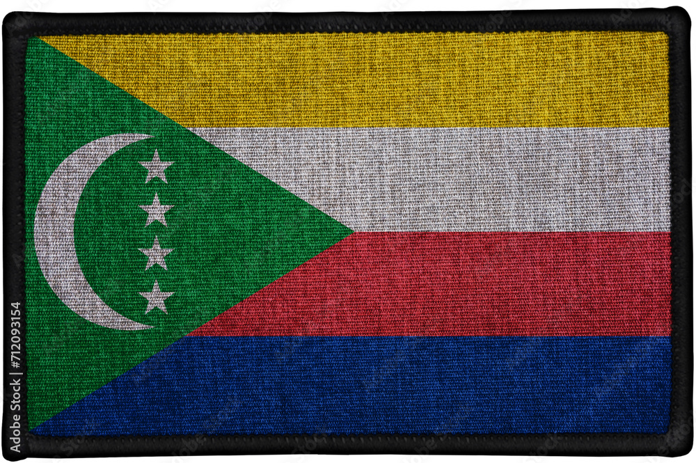 Fototapeta premium embroidered country flag sewn patch of COMOROS