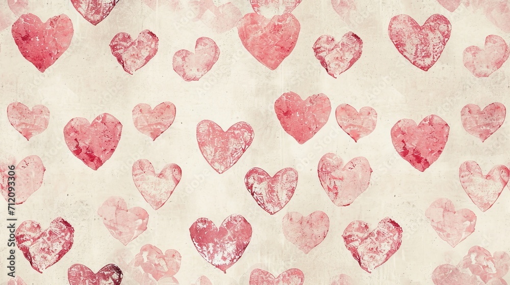 Naklejka premium shabby valentine texture - faded distressed heart pattern background