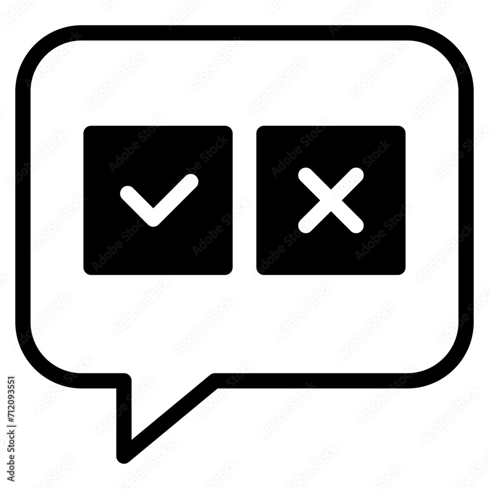 Approval and Rejection Speech Bubble icon Approval and Rejection Speech Bubble icon