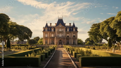 Bordeaux French Chateau Winery An elegant chateau surreal photo