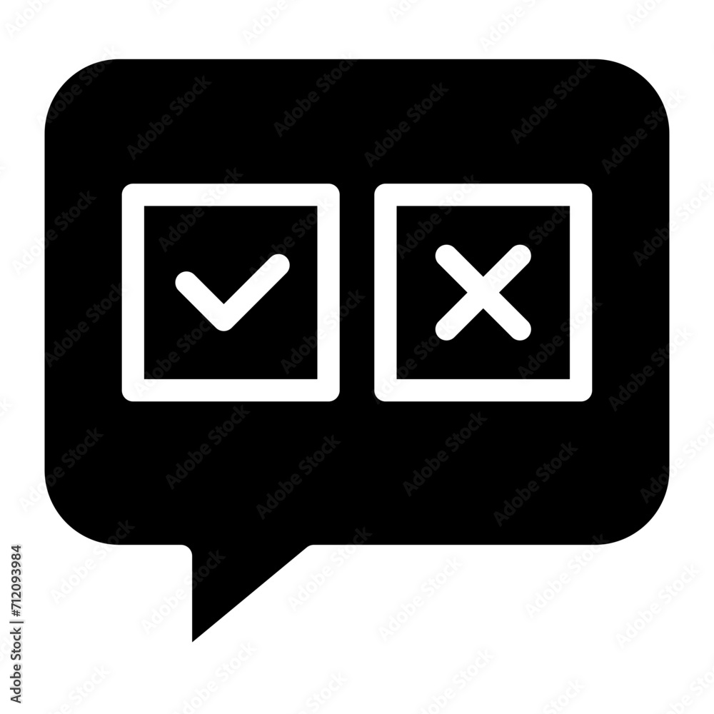 Approval and Rejection Speech Bubble icon Approval and Rejection Speech Bubble icon