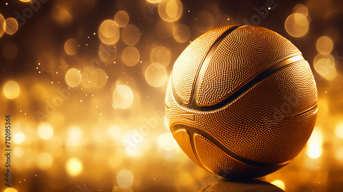 basketball ball gold bokeh with lights