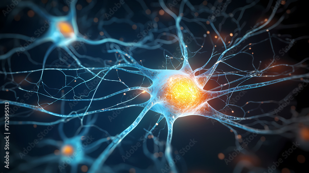 Nervous system, central nervous cells of the brain, neuroscience background Nervous system, central nervous cells of the brain, neuroscience background
