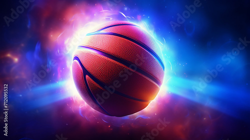 basketball on the colorful glow background
