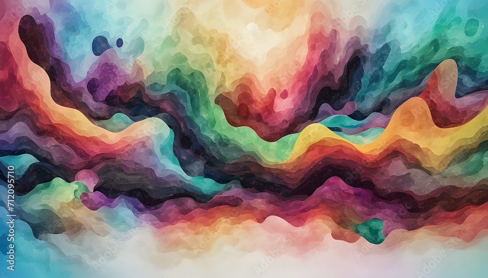 abstract artwork that represents an emotional landscape, using color gradients and abstract shapes to convey various moods