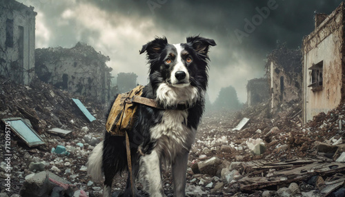 災害救助犬,Generative AI AI画像
