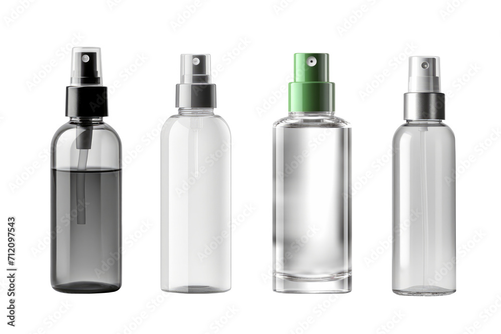 Set of spray bottle isolated on transparent background. Set of spray bottle isolated on transparent background.