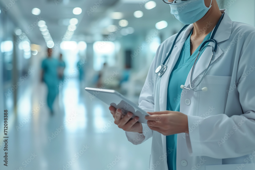 Doctor using digital tablet Doctor using digital tablet