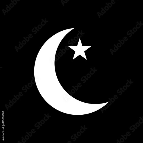 muslim crescent icon logo vector image