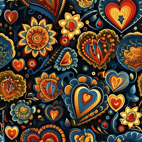 Seamless pattern with love heart design on Valentines day