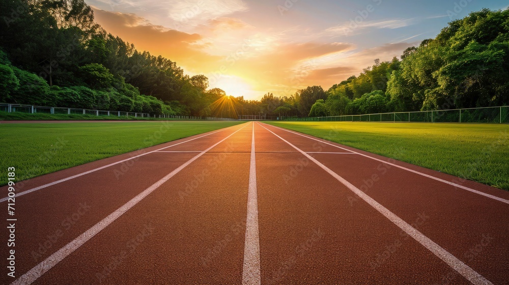 smooth surface running track, Athletics stadium, ready for runners smooth surface running track, Athletics stadium, ready for runners