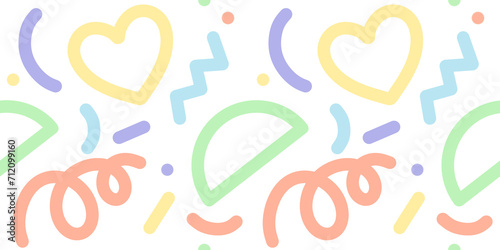 Tela minimal doodle pastel colourful cute funny simple line seamless pattern childish