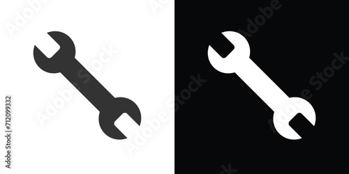 wrench on black and white 