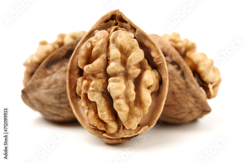 walnuts on a white background