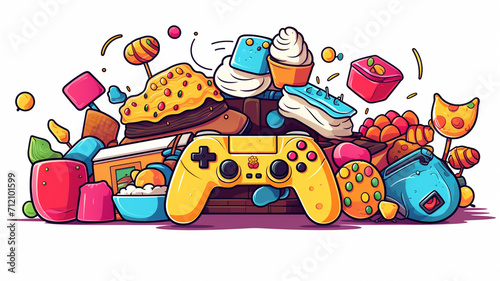 Hand Drawn Doodle Casual Gamer A playful hand draw illustration