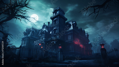 Haunted Mansion Ghost Hunter A spooky haunted house spooky © BornHappy