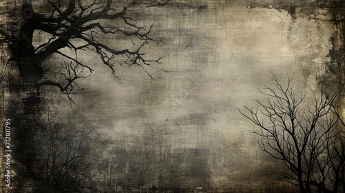 A Horror-Styled Textured Background with Raw Edges  Creating a Spooky Atmosphere with Blank Space