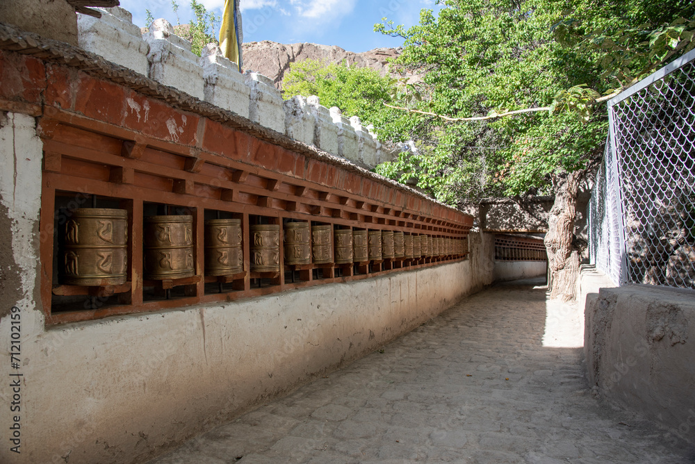 Mani Dungkhor or Prayer wheel at Alchi Monastery or Alchi Gompa in Leh, Ladakh, India Mani Dungkhor or Prayer wheel at Alchi Monastery or Alchi Gompa in Leh, Ladakh, India