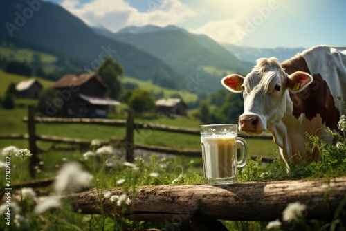 Photo of a glass of a cow's milk