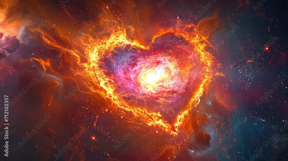 Fototapeta premium A galaxy that a heart shape love.