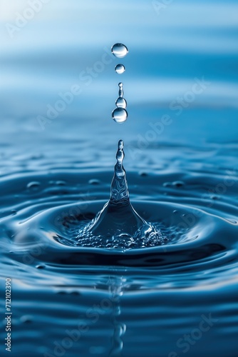 drop of water in blue background