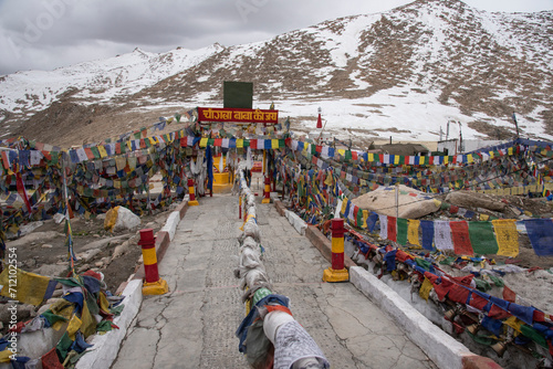 Chang La is a high mountain pass in the Ladakh Range between Leh and the Shyok River valley photo