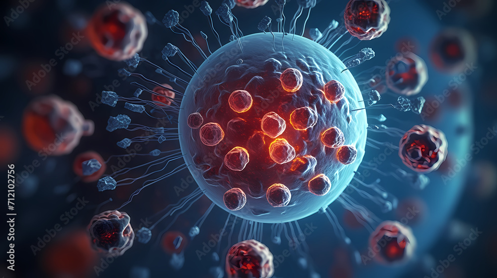 Virus cells abstract science concept, medical research background Virus cells abstract science concept, medical research background