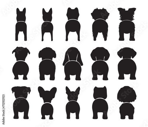 dogs breed silhouette set vector eps