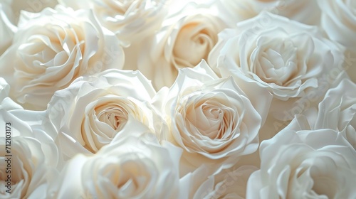 close up of flying Soft White Roses pattern